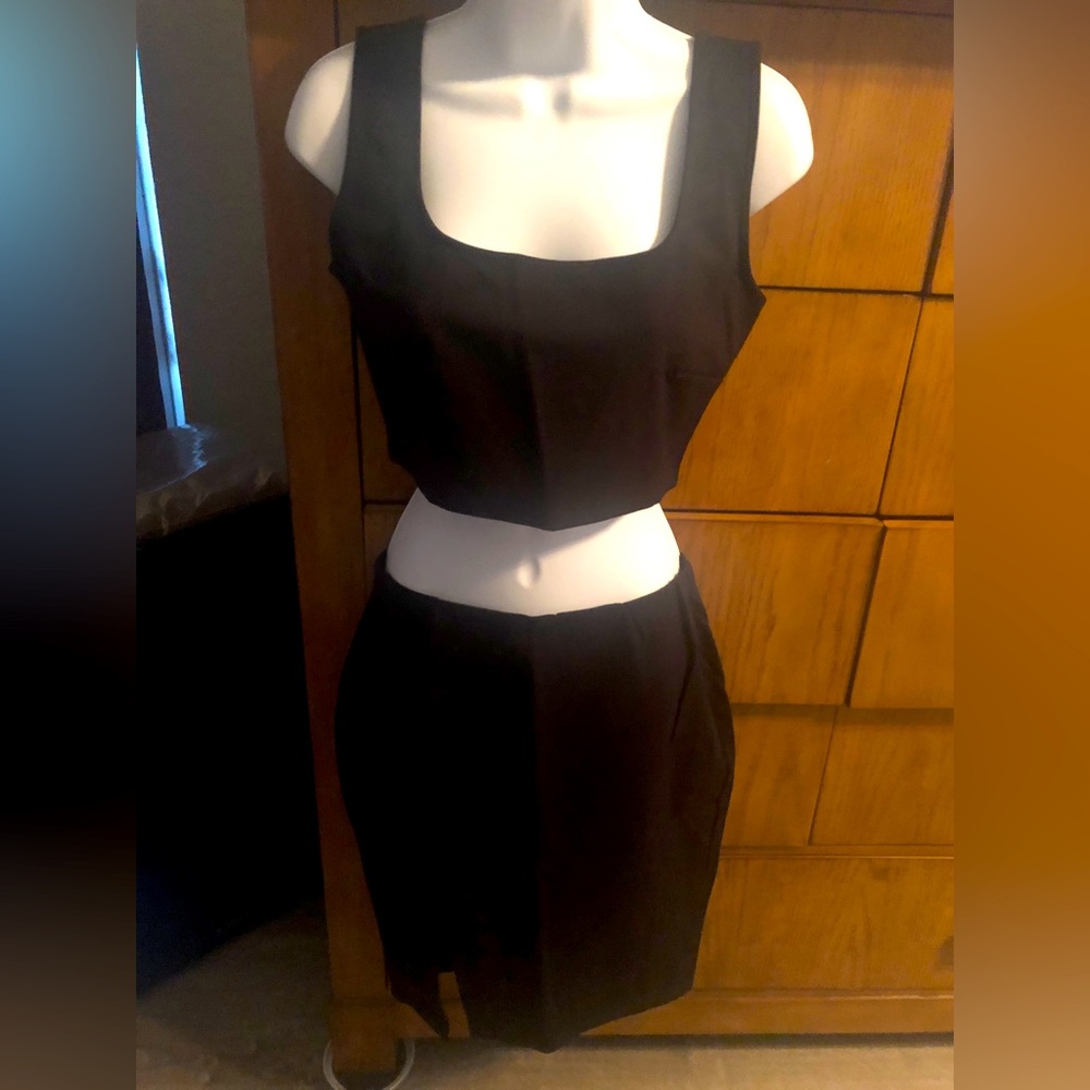 2 piece crop skirt set
